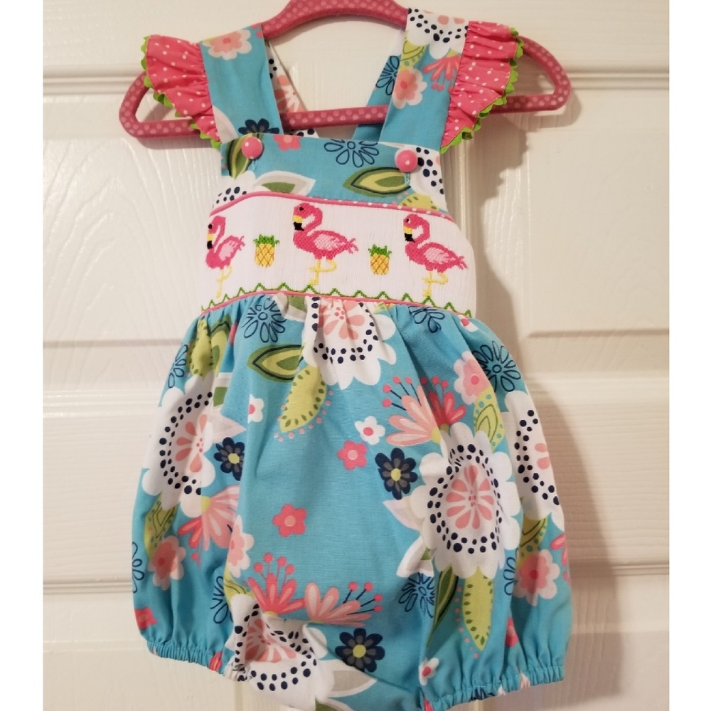 Stellybelly Smocked Flamingo Bubble